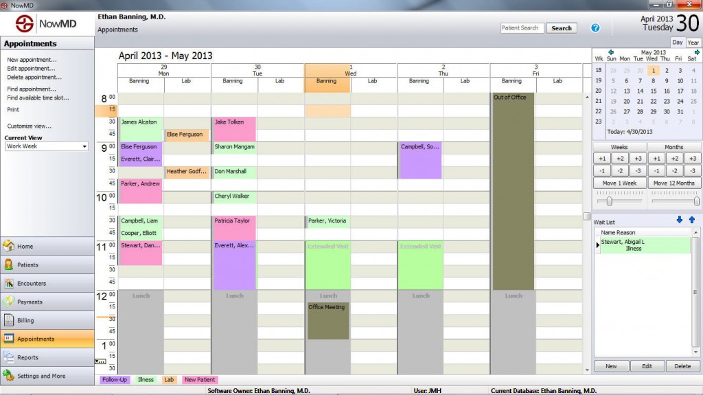Patient Appointment Scheduling NowMD